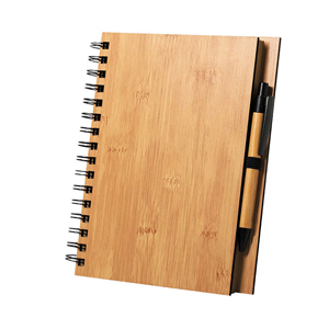 Quaderno a spirale con copertina in legno e penna in formato A5 POLNAR MKT6401