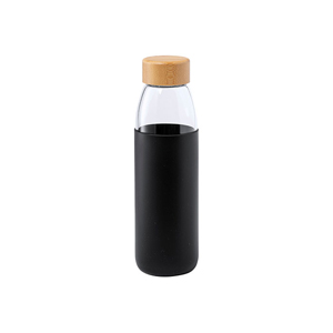 Bottiglia in vetro con cover in silicone e tappo in legno 540 ml TELTOX MKT6866