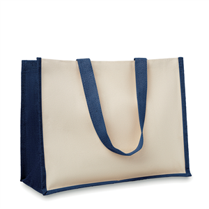 Shopping bag personalizzata in juta e canvas 320gr cm 42x19x33 CAMPO DE FIORI MO8967