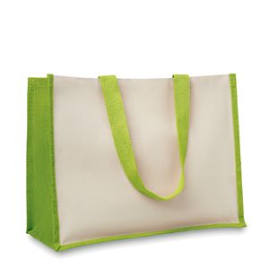 Shopping bag personalizzata in juta e canvas 320gr cm 42x19x33 CAMPO DE FIORI MO8967