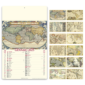 Calendario illustrato mensile ANTICHE MAPPE PPA012