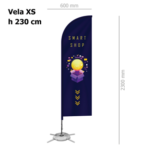Bandiera personalizzata misura 60X230cm con struttura VELA XS ZP20101