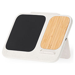 Caricatore wireless personalizzato, in paglia di grano e bamboo, con lavagna digitale integrata, ARTIC