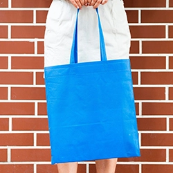 shopper tnt blu con fondo preformato, resistente e perfetta da personalizzare