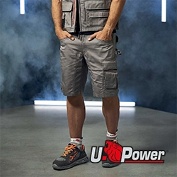 U-Power pantaloncini da lavoro grigio personalizzato da uomo
